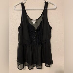 Olsenboye Sheer Sleeveless Top